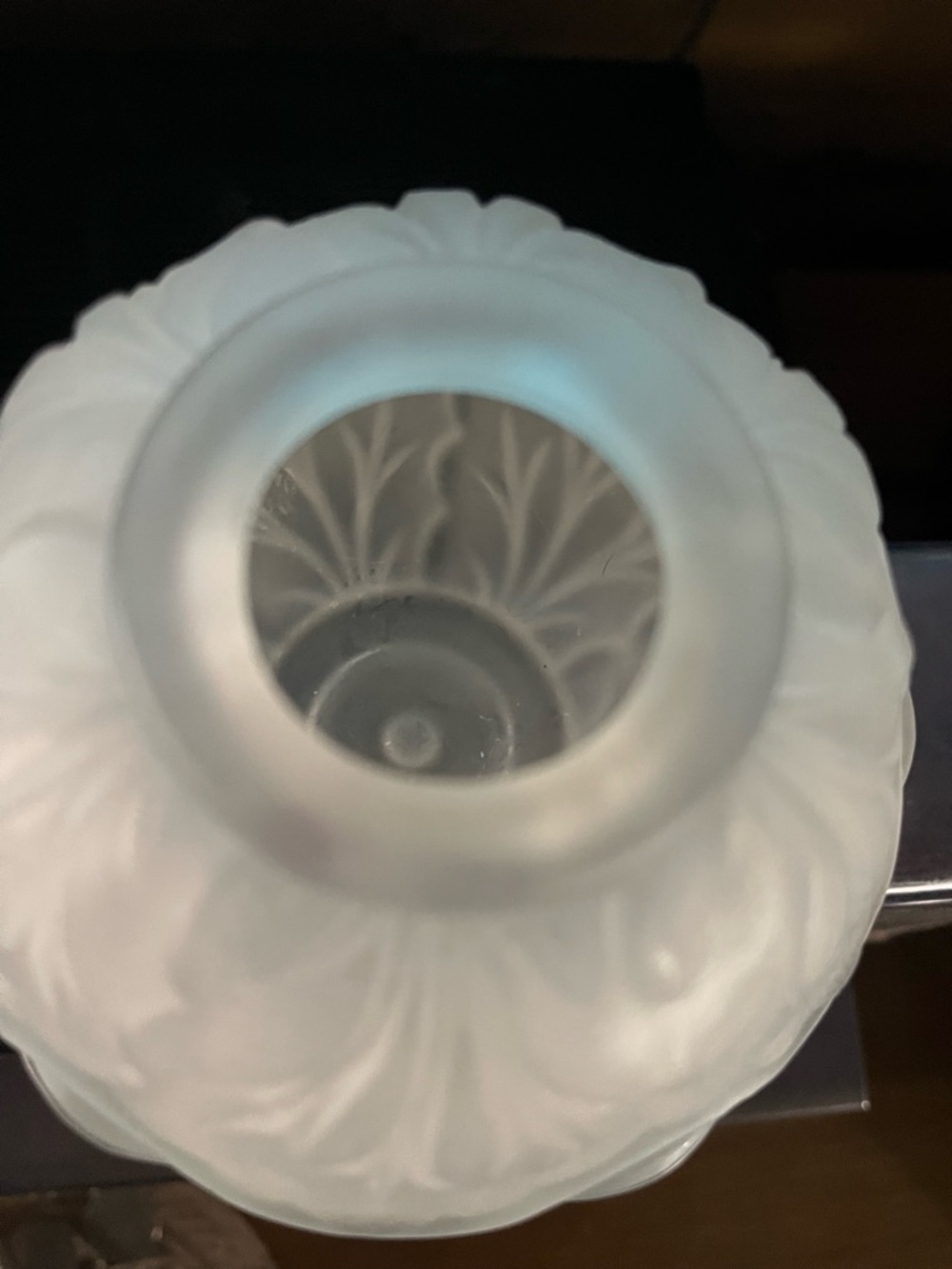 Frosted Glass Indiana Canbage Fairy Lamp Vintage.  Frosted White - Picture 3 of 6